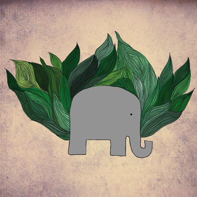 Il.lustració d'un elefant per Arnau Torrent